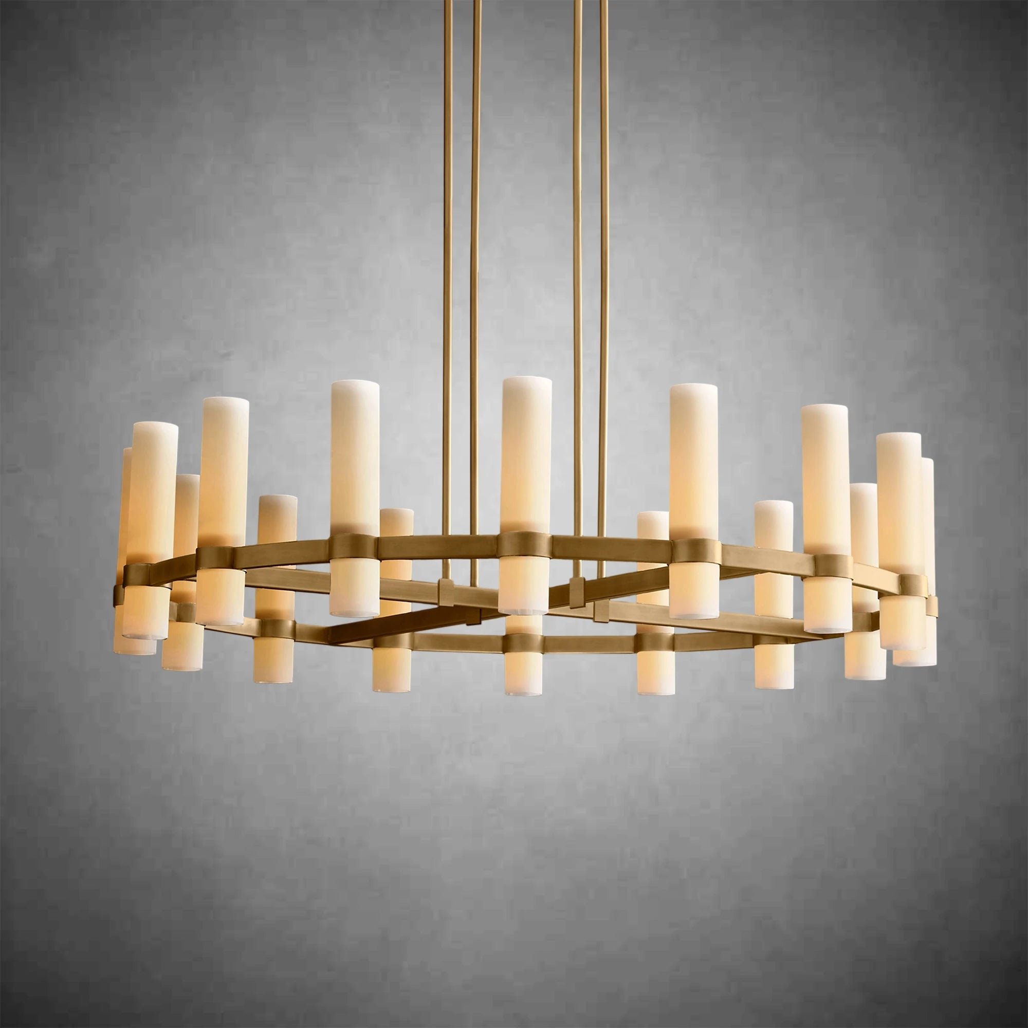 Ravel Round Milk Glass Chandelier