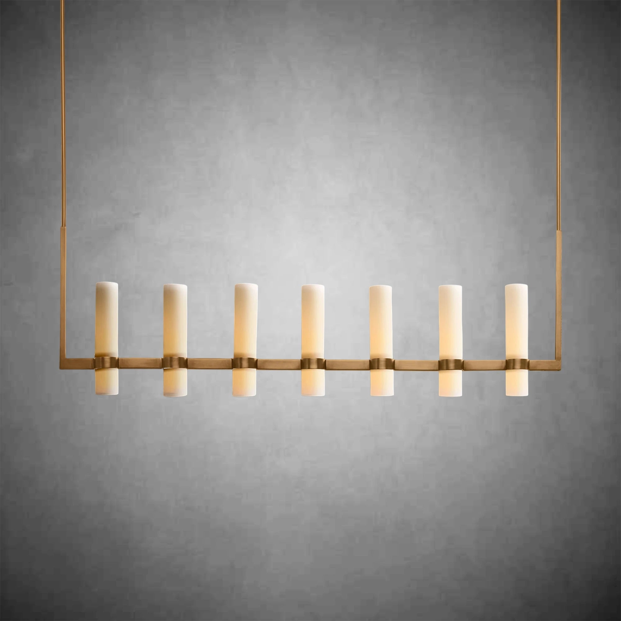 Ravel Linear Milk Glass Chandelier
