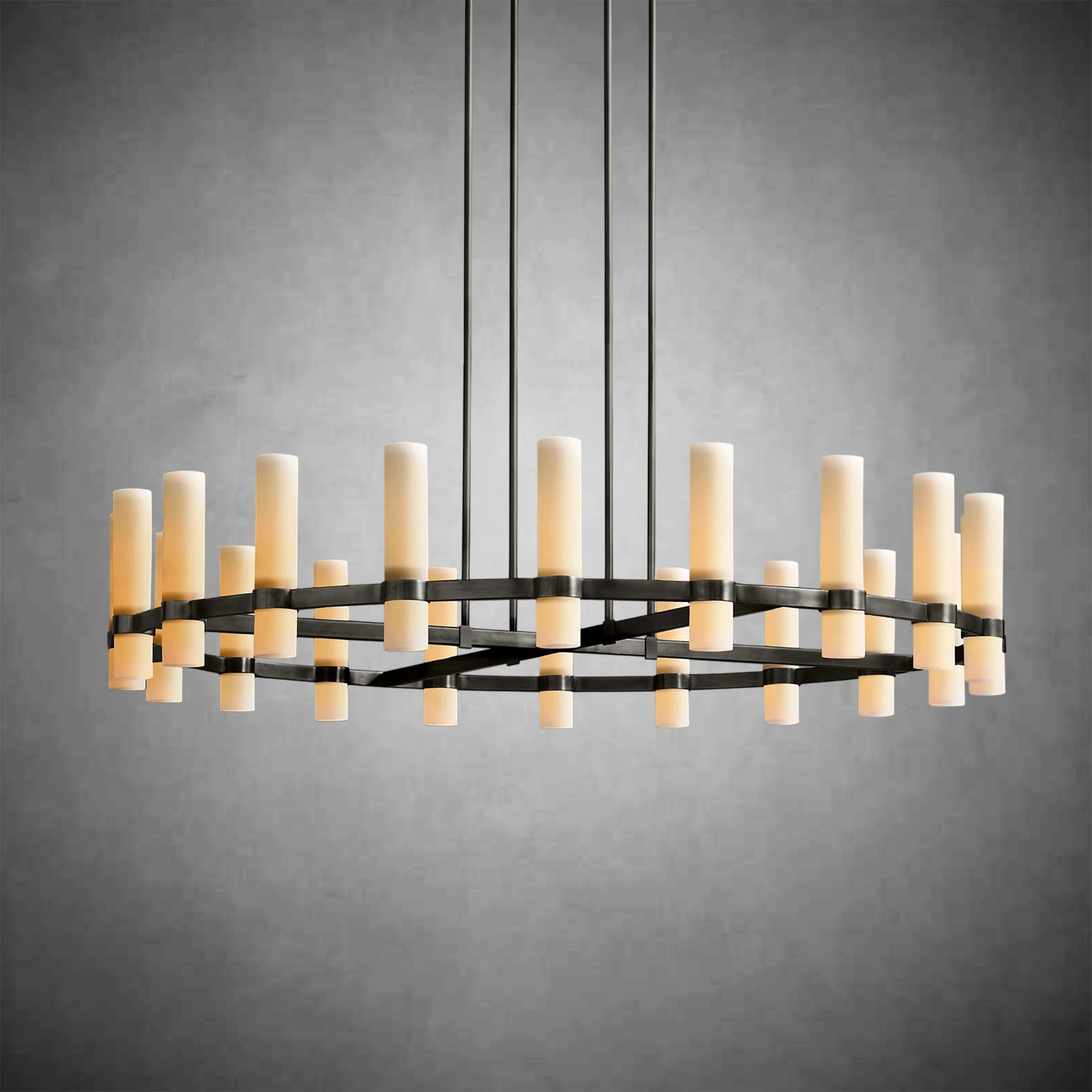 Ravel Round Milk Glass Chandelier