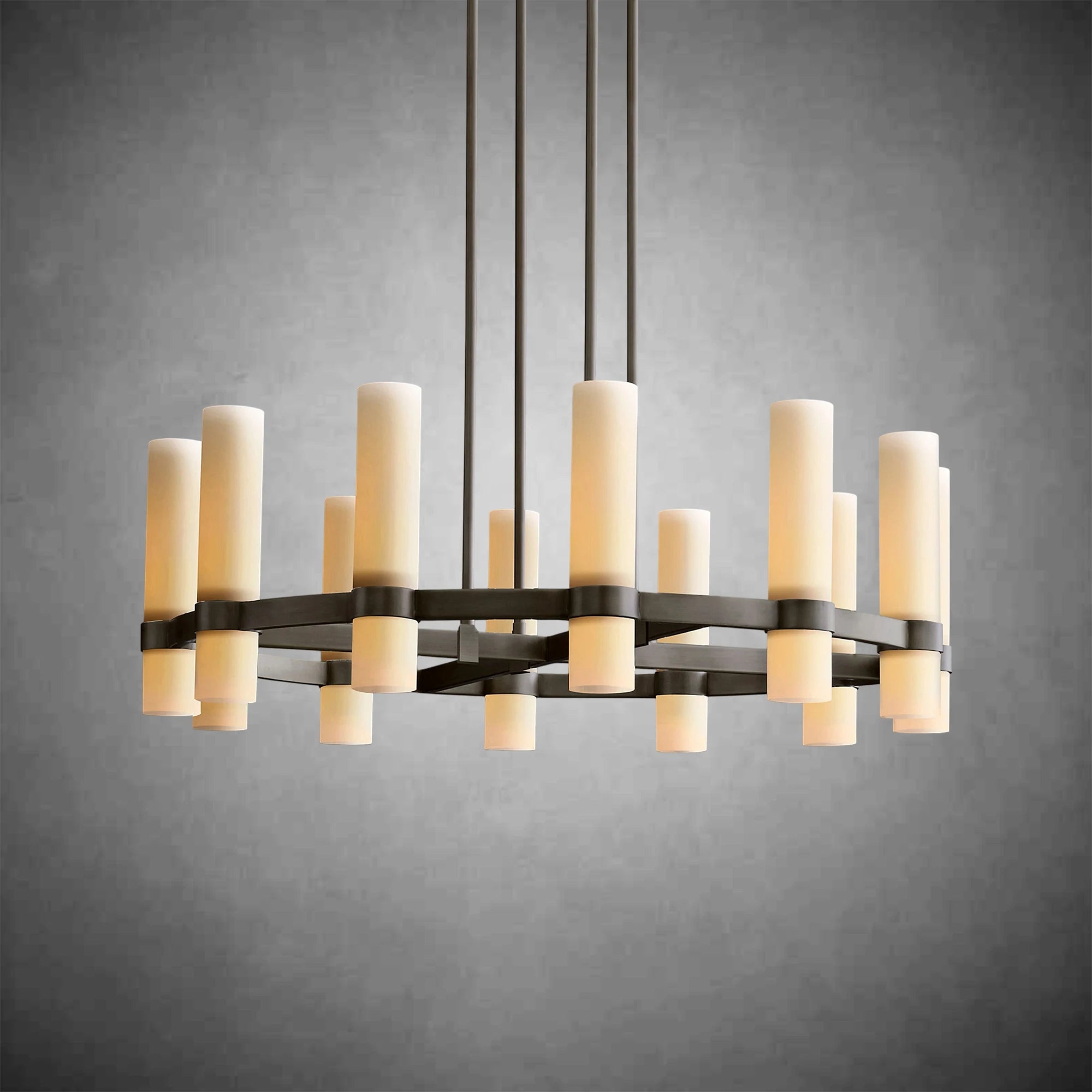 Ravel Round Milk Glass Chandelier