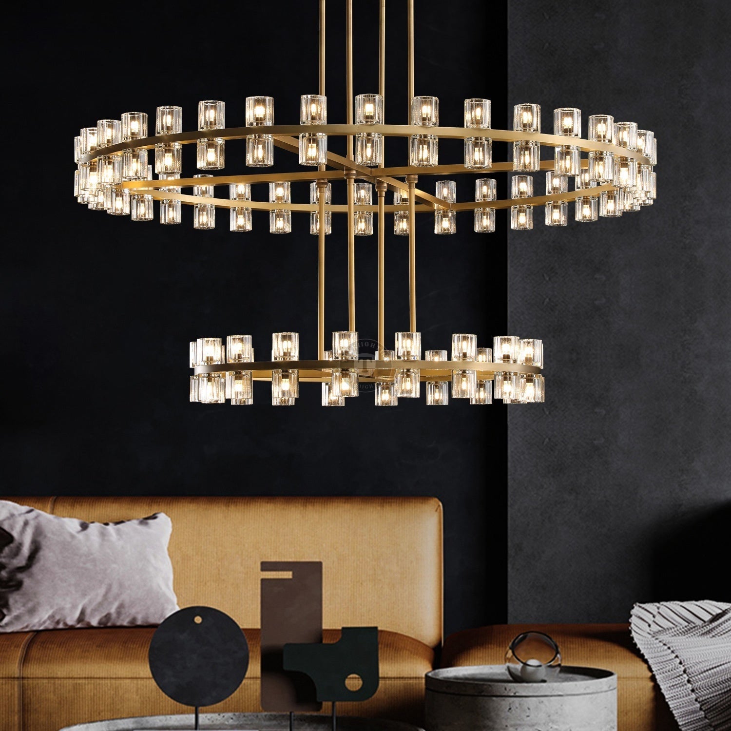 Reger Round Two-Tier Chandelier
