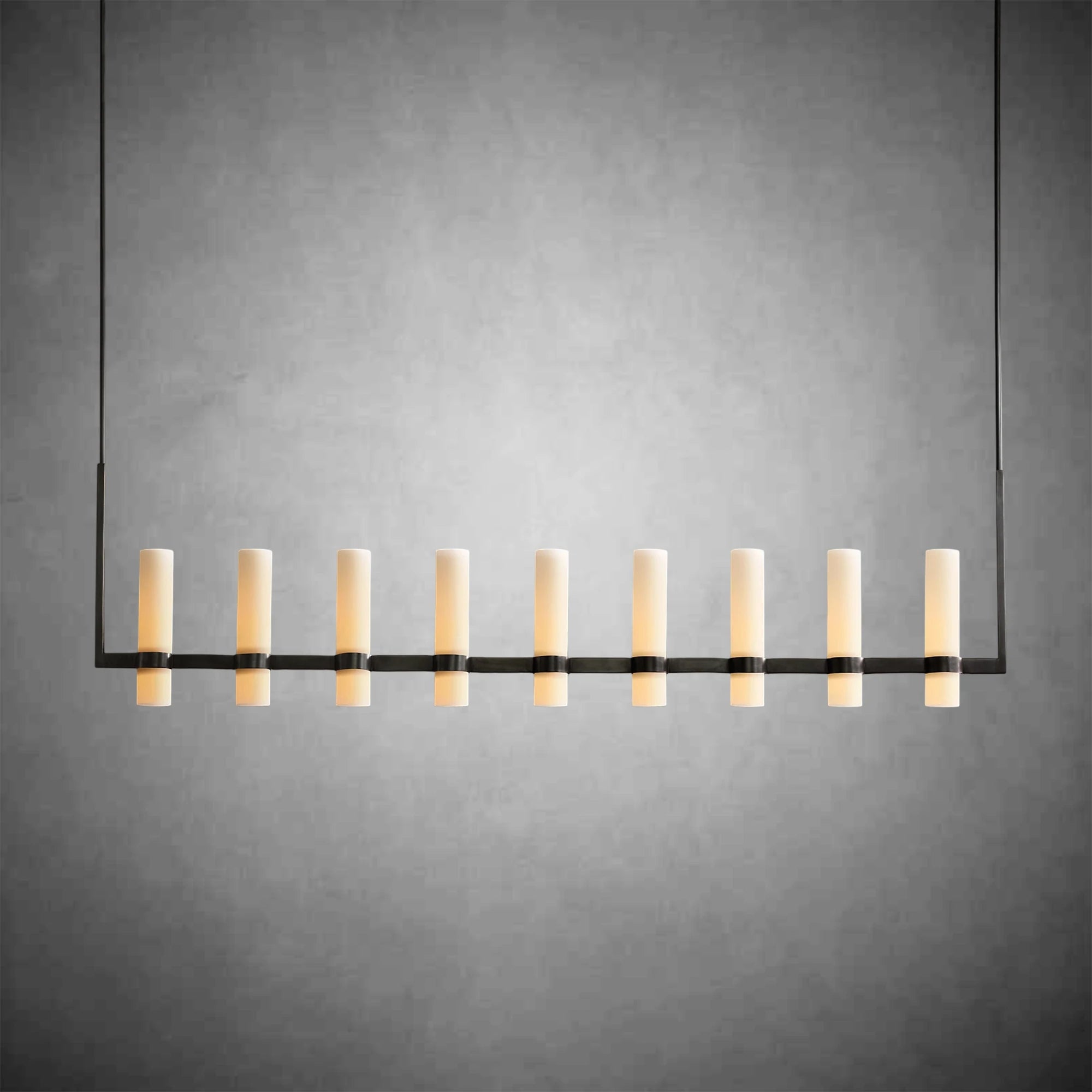 Ravel Linear Milk Glass Chandelier