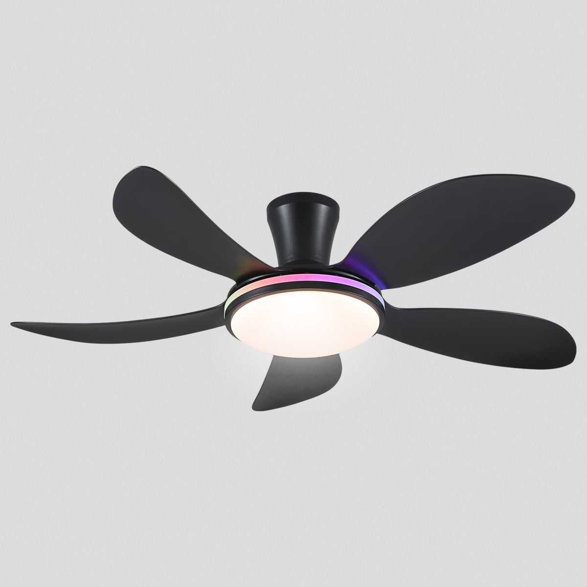 Modern LED Ceiling Fans Low Profile Ceiling Fans with Lights 6 Speeds 48"