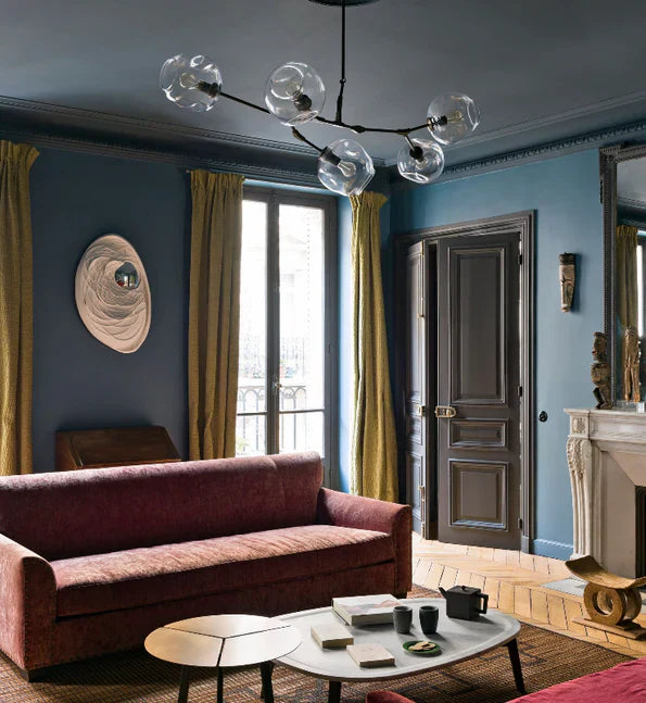 Modern Sputnik Smoky Gray/Amber Glass Branch Chandelier for Kitchen Island/Dining Room