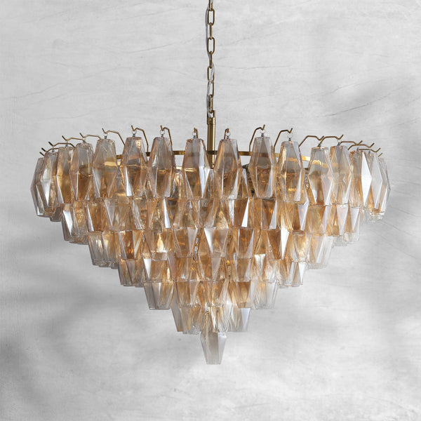 Chiaravalle Glass Tiered Round Chandelier 37"D 47"D 62"D