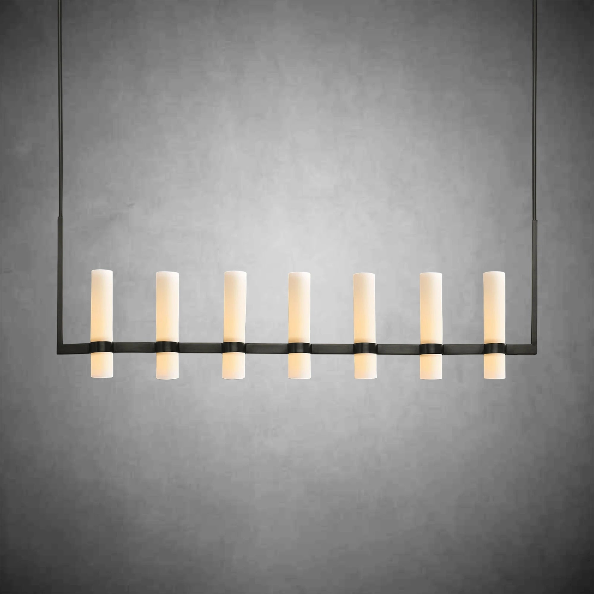 Ravel Linear Milk Glass Chandelier