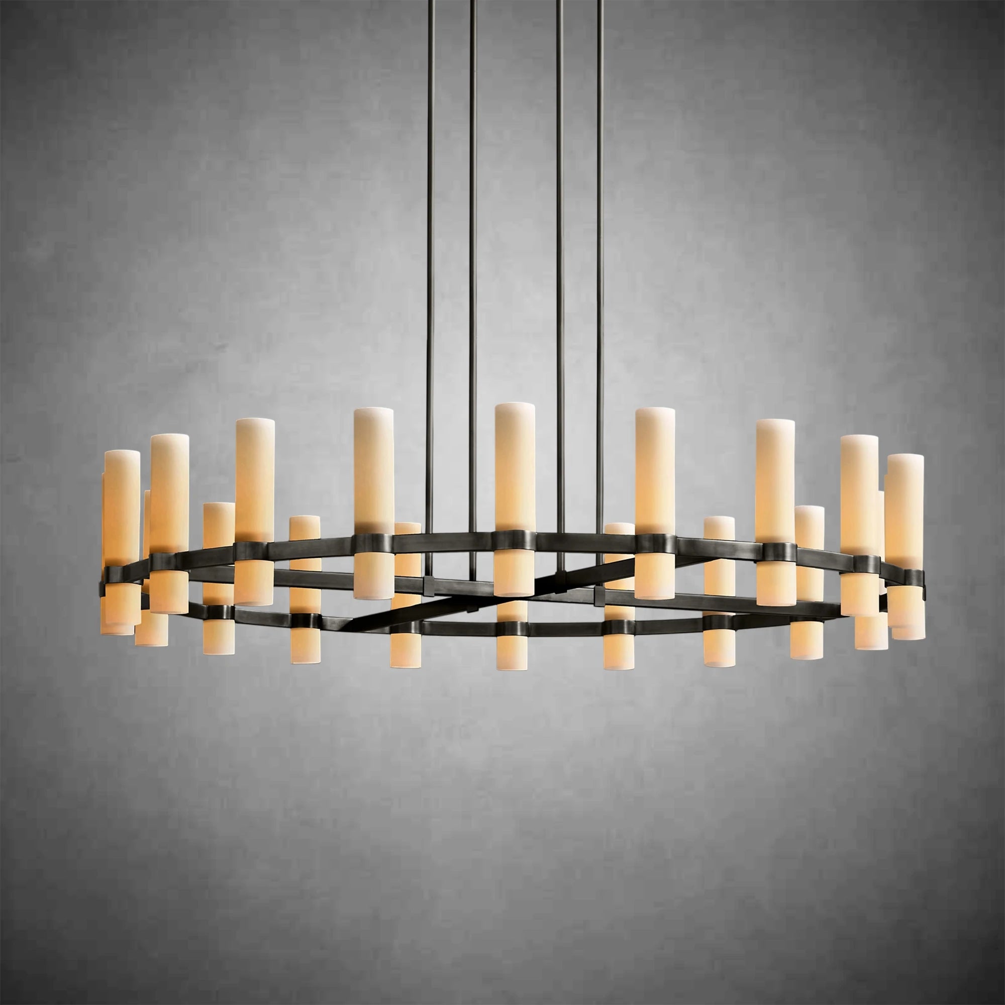 Ravel Round Milk Glass Chandelier
