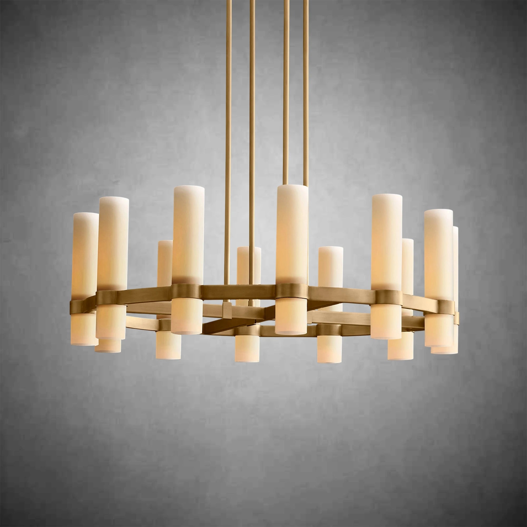 Ravel Round Milk Glass Chandelier