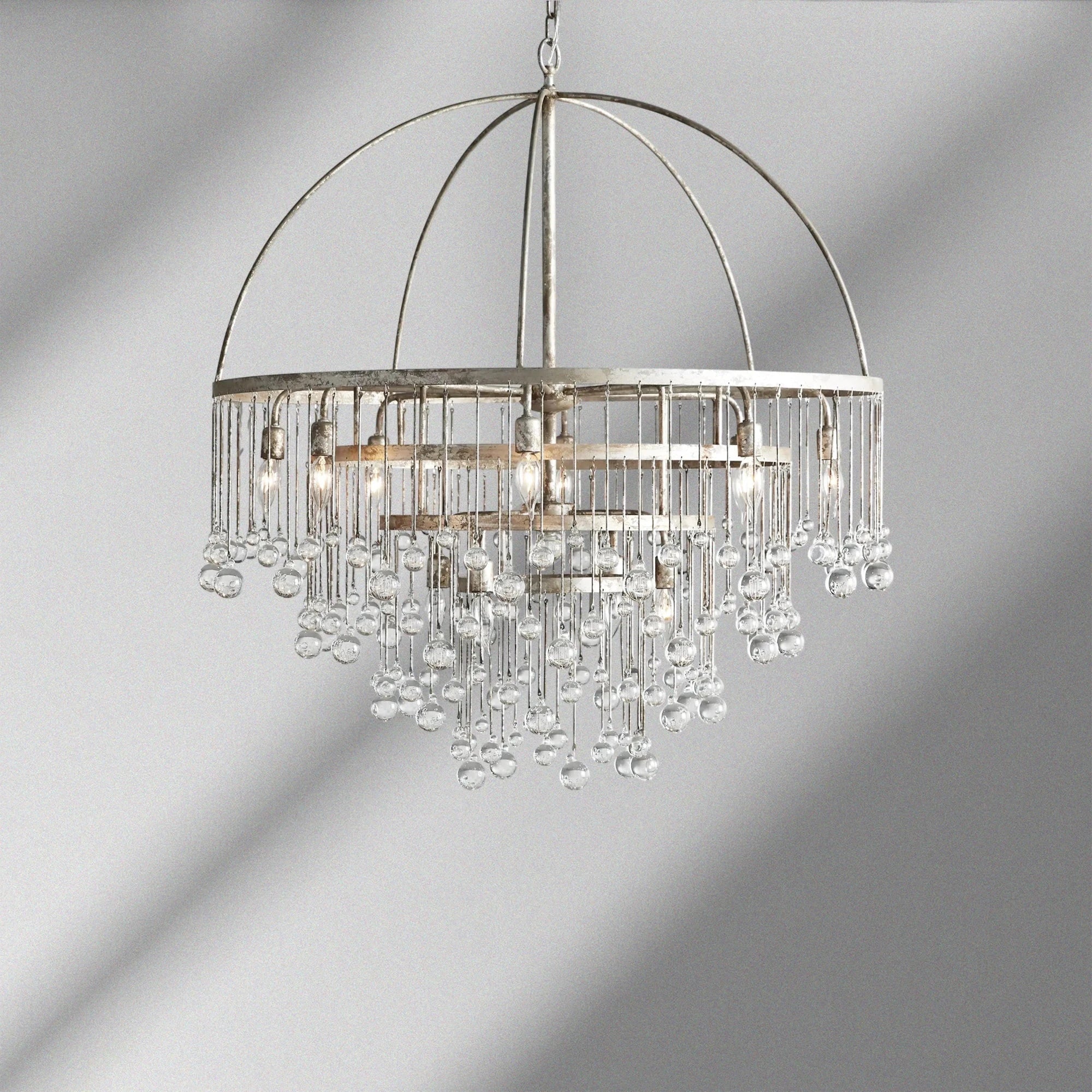 Aubrey Round Chandelier in Silver