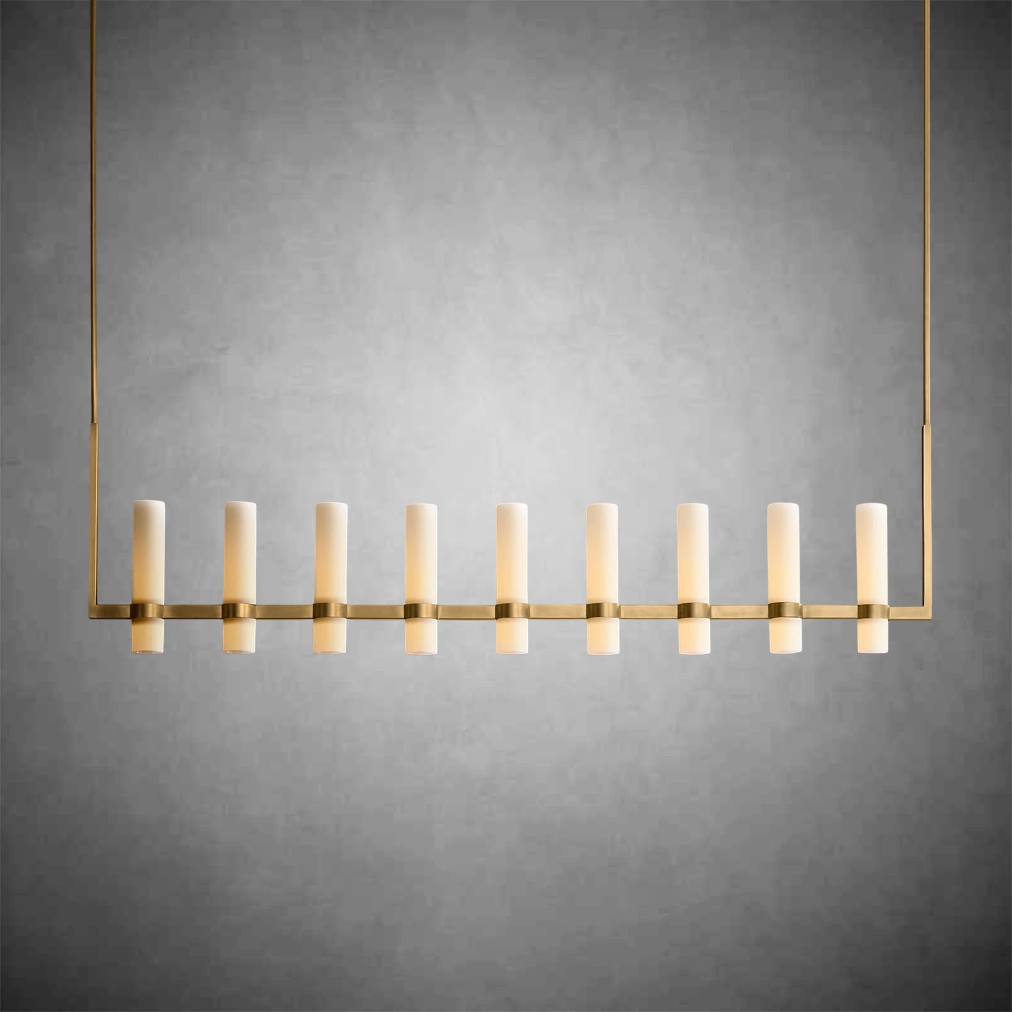Ravel Linear Milk Glass Chandelier