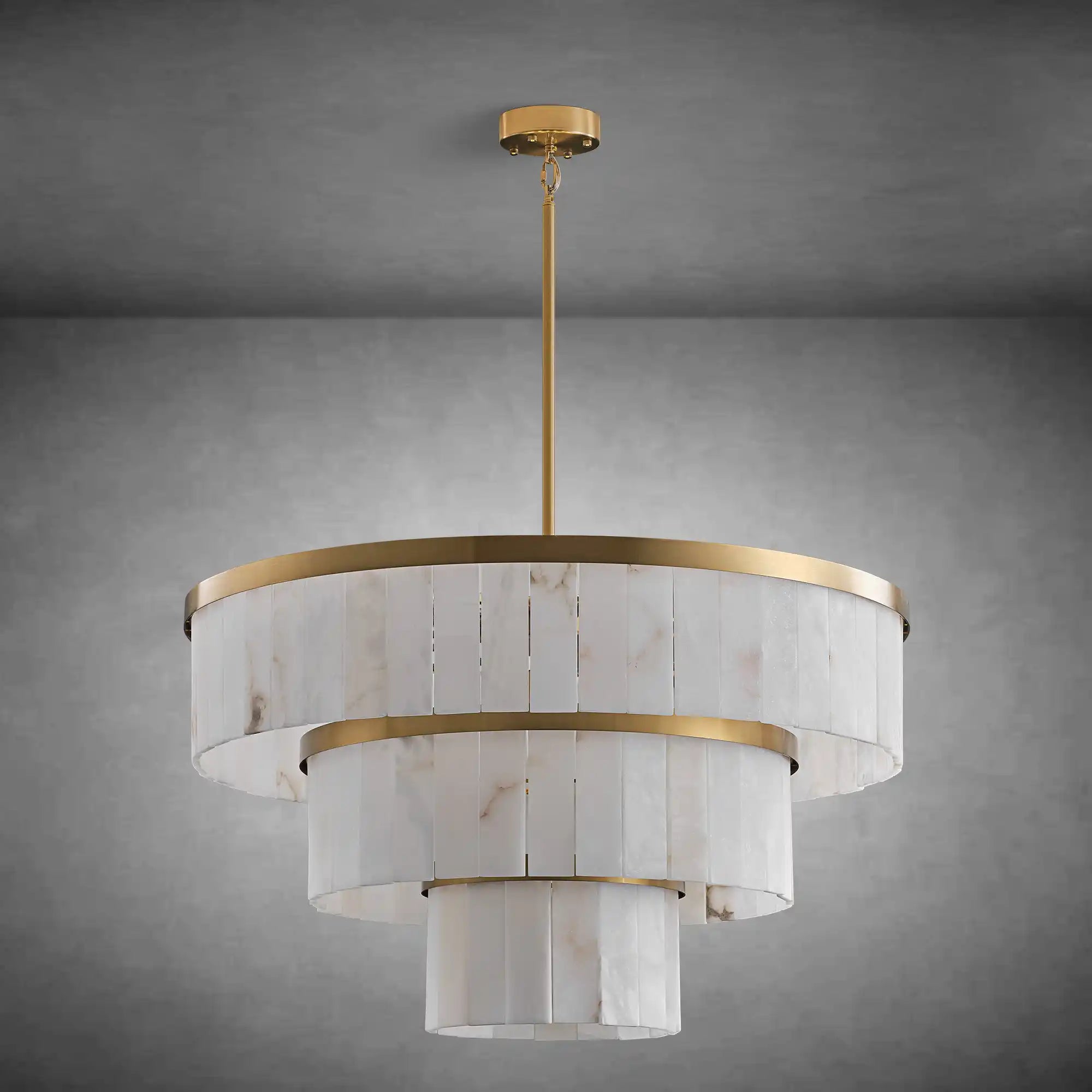 Alabaster Round Chandeliers