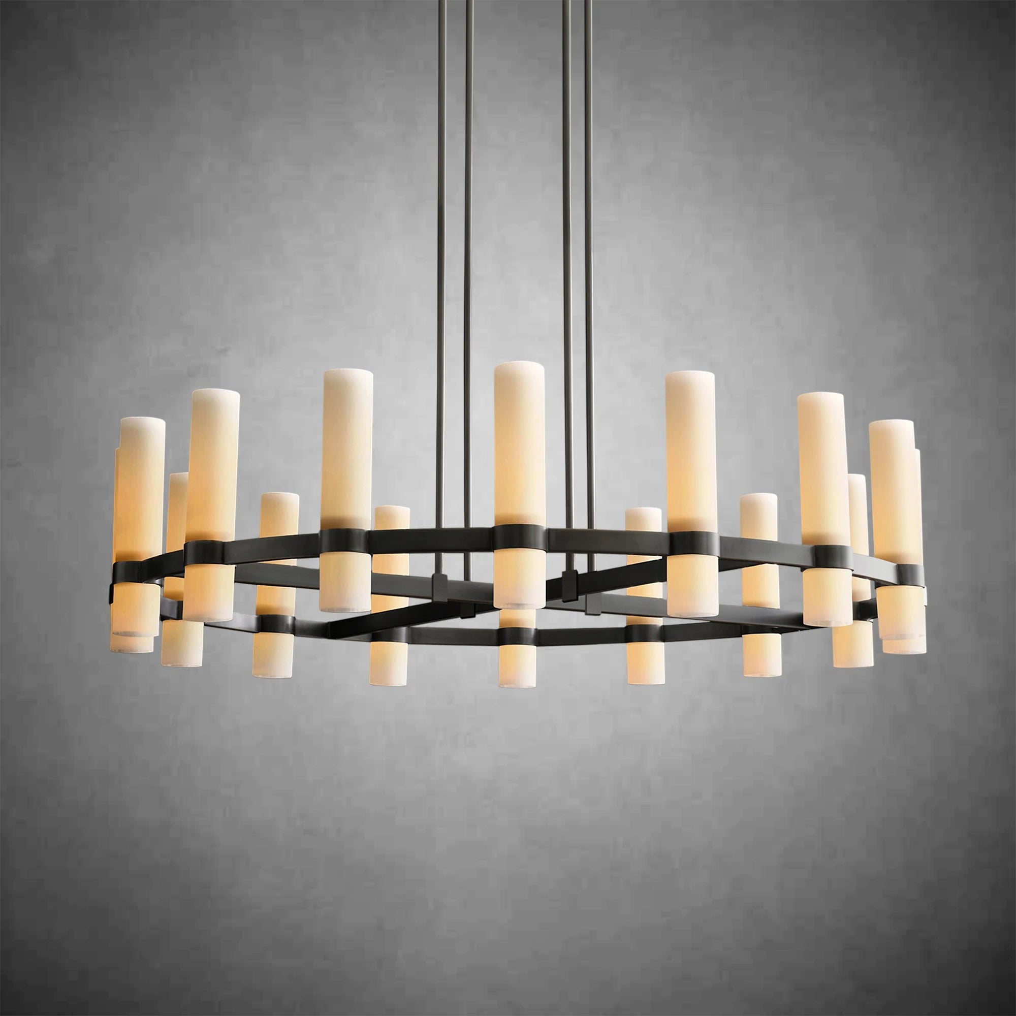 Ravel Round Milk Glass Chandelier