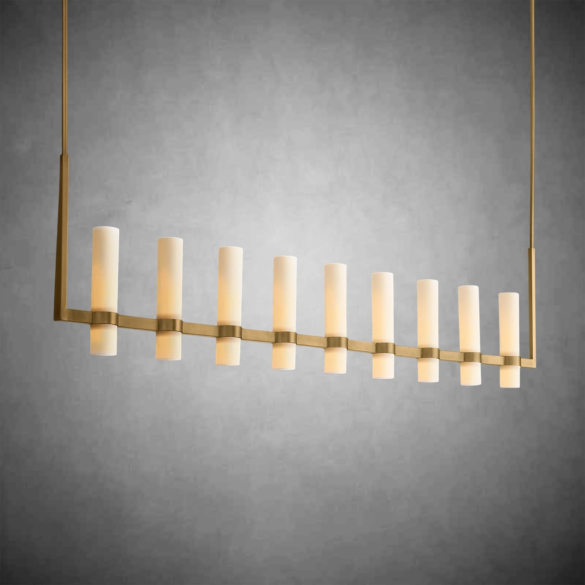 Ravel Linear Milk Glass Chandelier