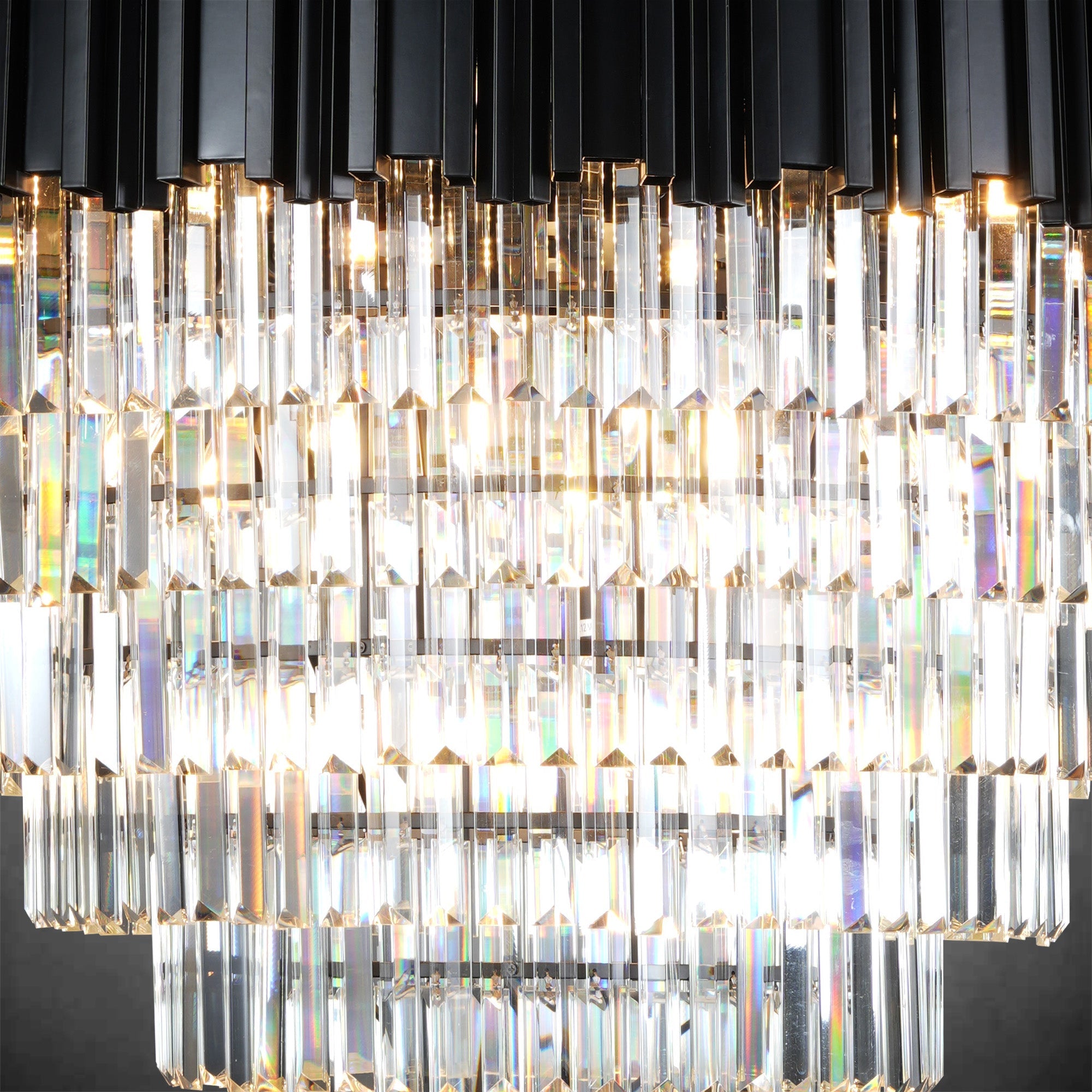 7-Tier 39" Black Chandelier