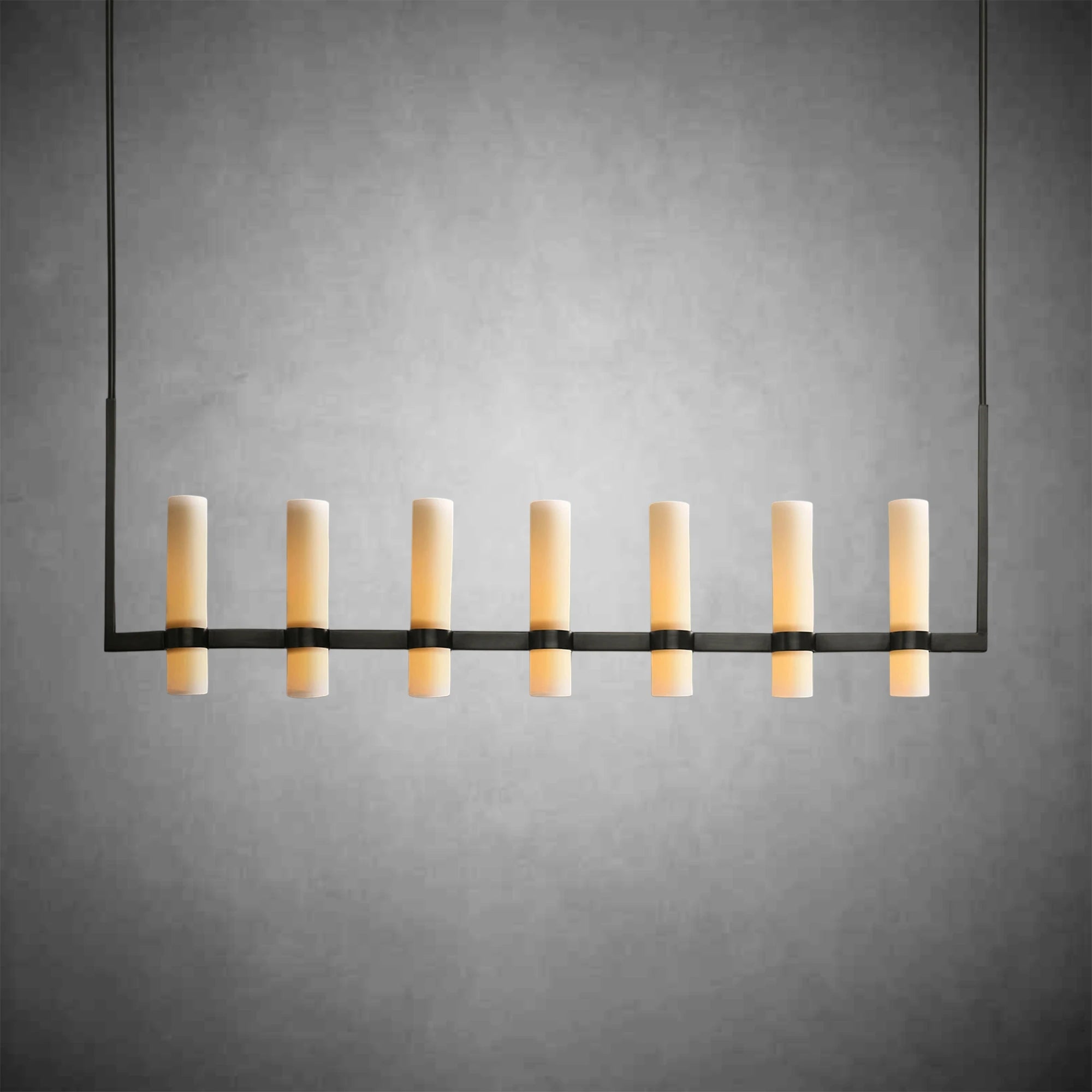 Ravel Linear Milk Glass Chandelier