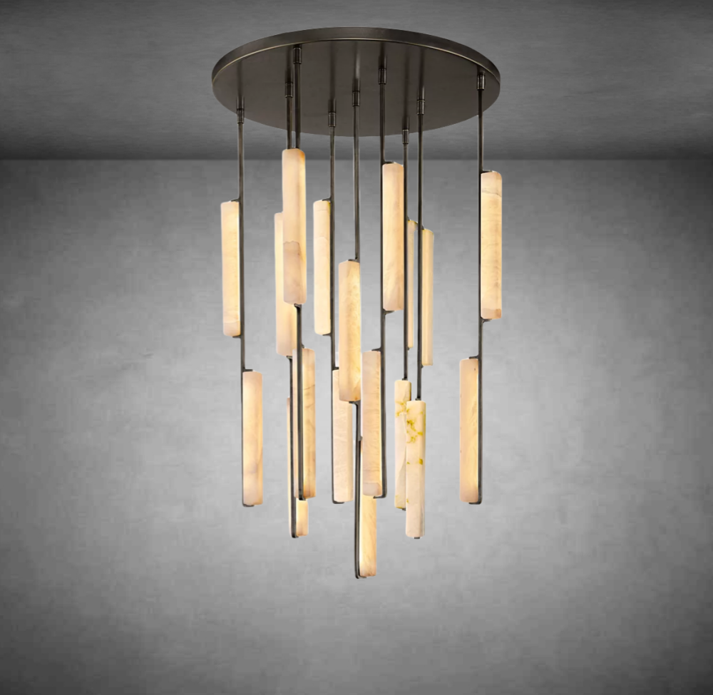 Audubom Alabaster Round Chandelier