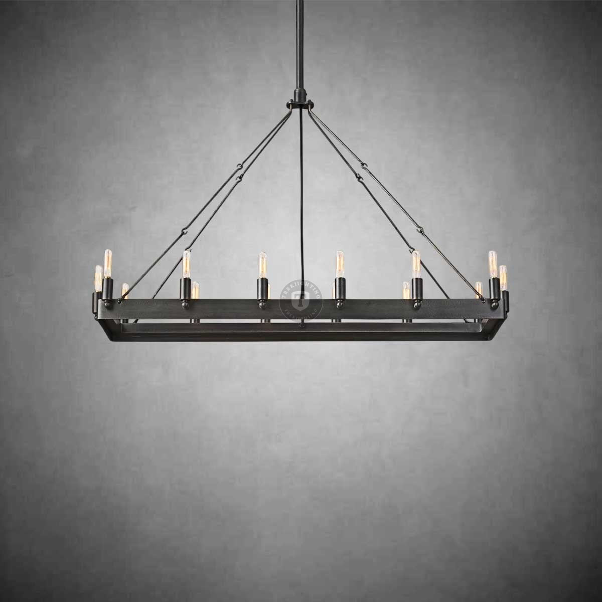 Dania Vintage Filament Rectangular Chandelier