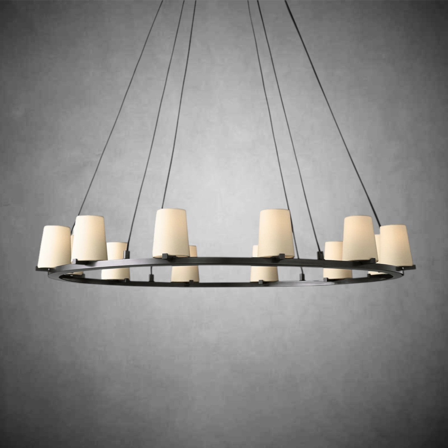 Joshua Fabric Shade Round Chandelier