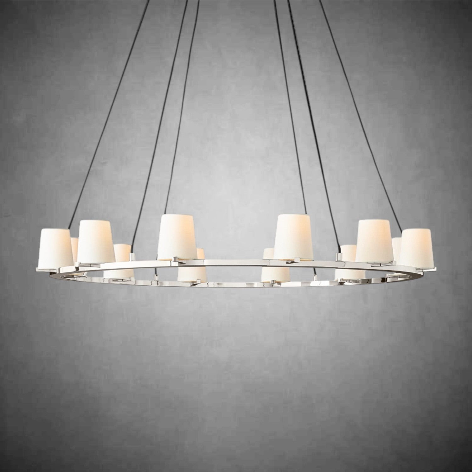 Joshua Fabric Shade Round Chandelier