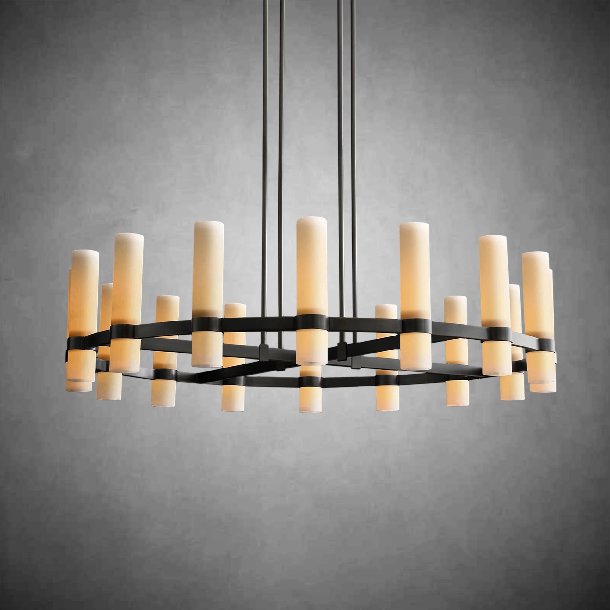Ravel Round Milk Glass Chandelier