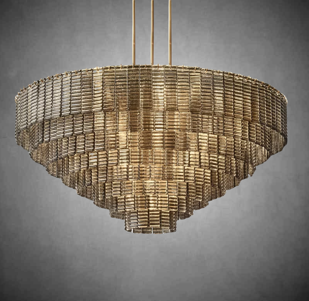 Samantha Smoke Glass Round Chandelier 41" 52"65"