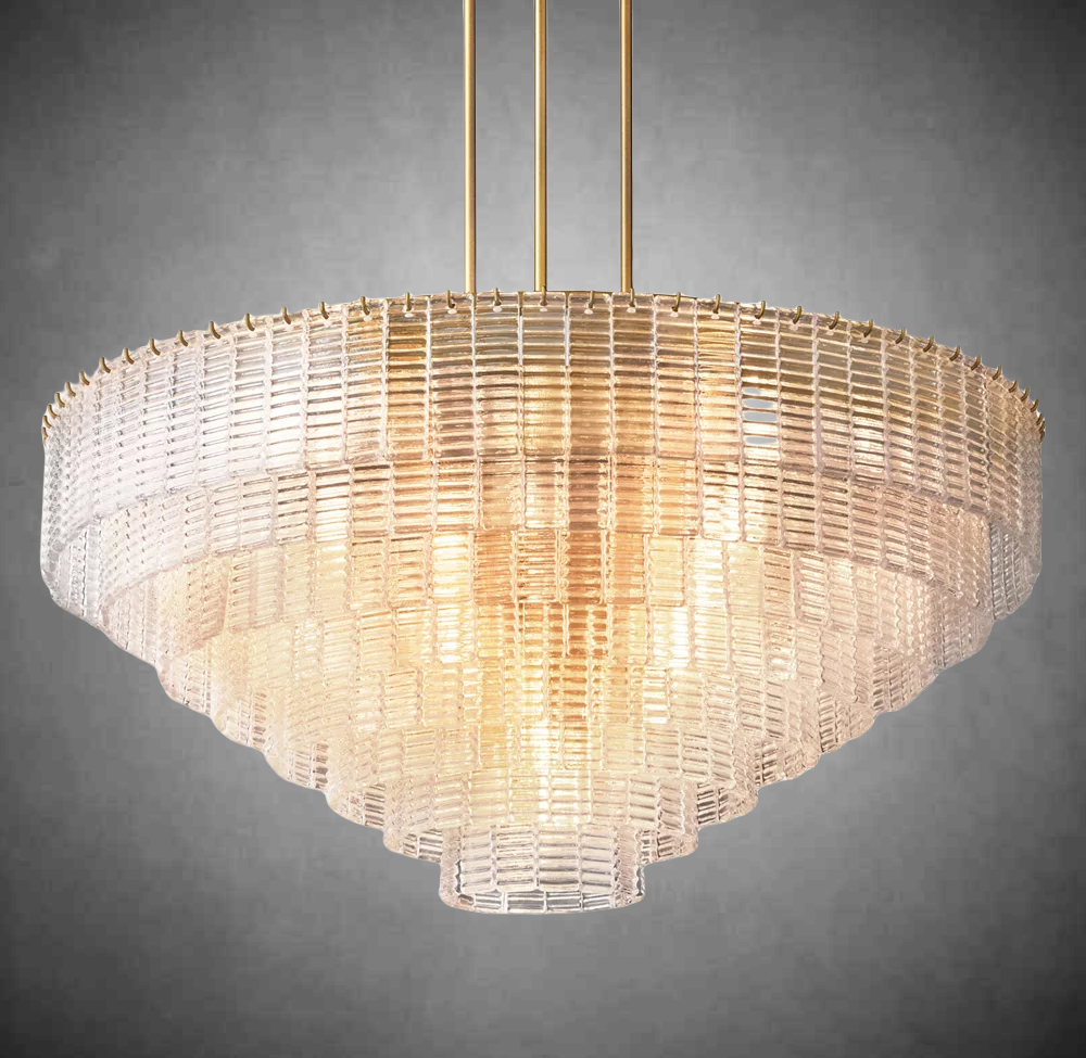 Samantha Clear Glass Round Chandelier 41" 52" 65"