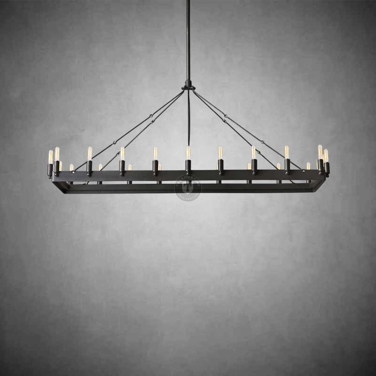 Dania Vintage Filament Rectangular Chandelier