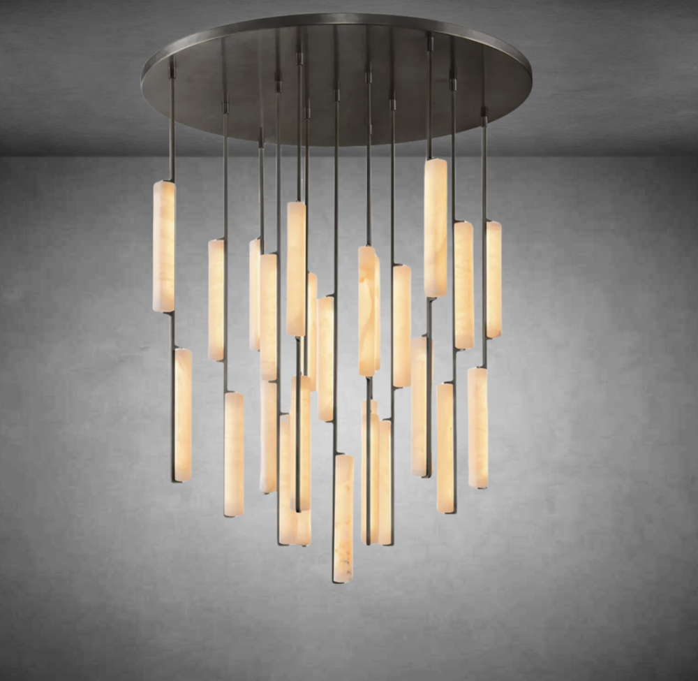 Audubom Alabaster Round Chandelier