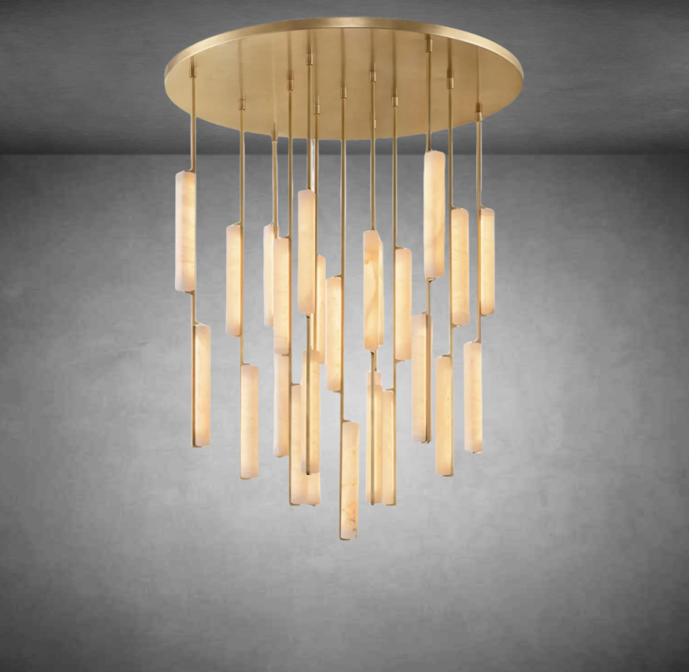 Audubom Alabaster Round Chandelier