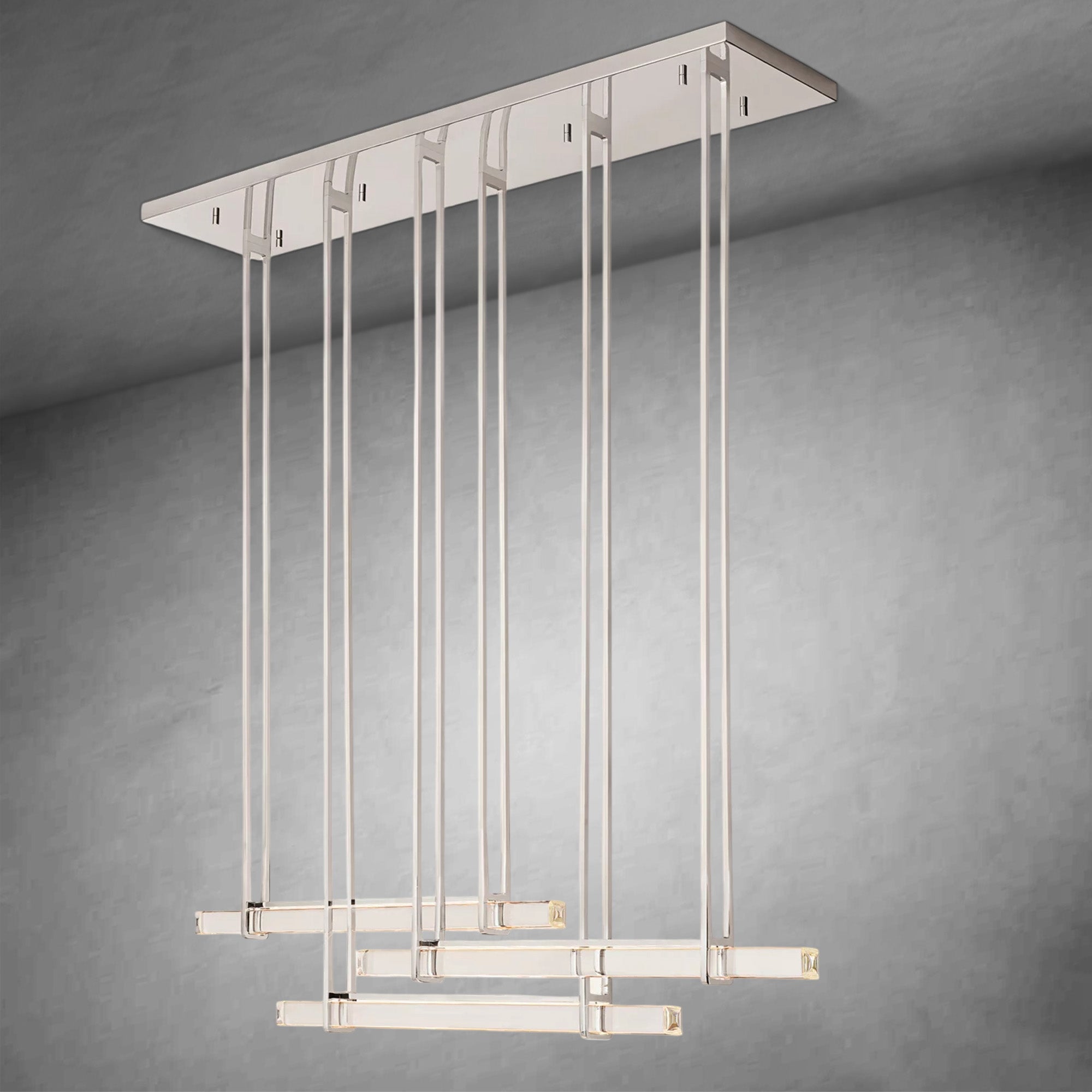 Audubom Crystal Triple Bar Linear Chandelier
