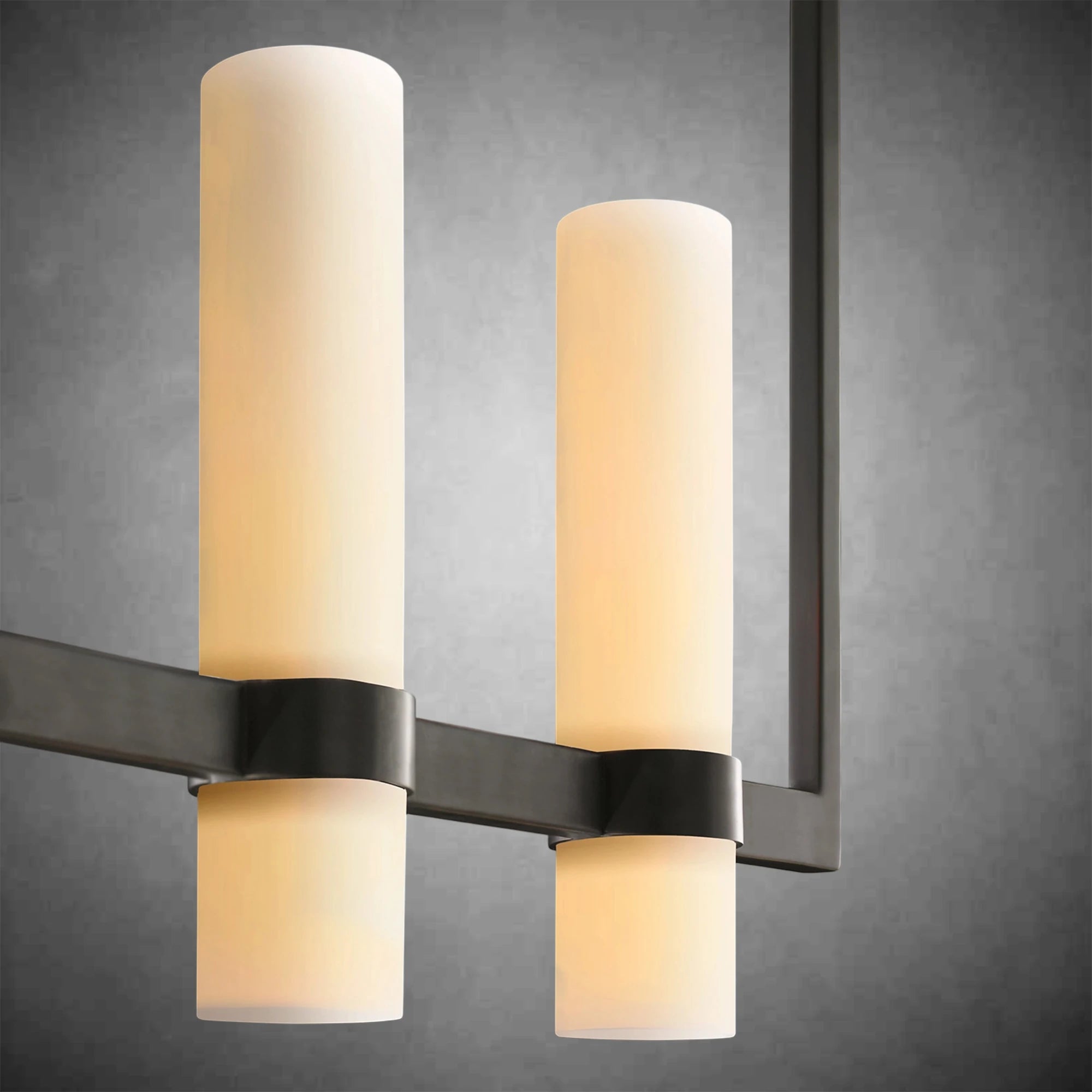 Ravel Linear Milk Glass Chandelier