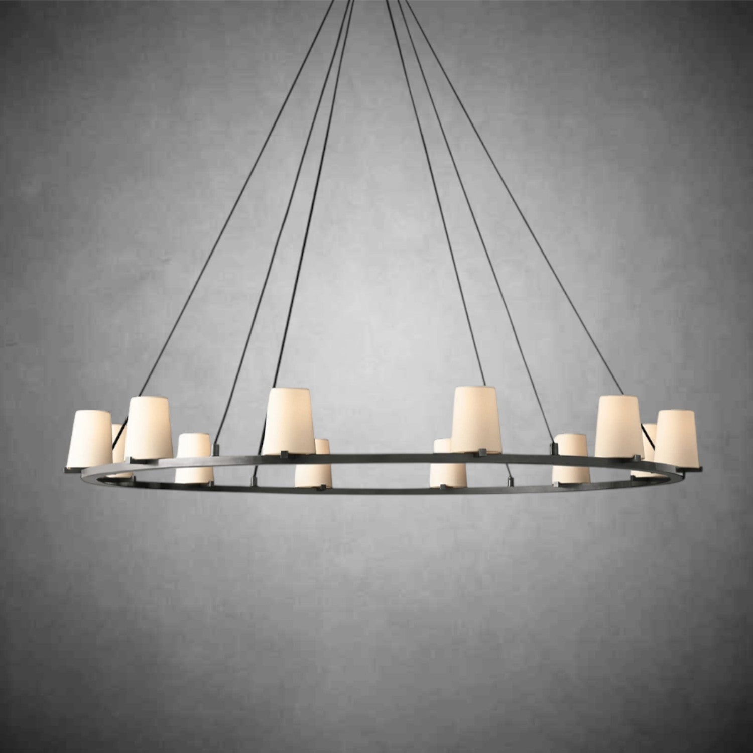 Joshua Fabric Shade Round Chandelier