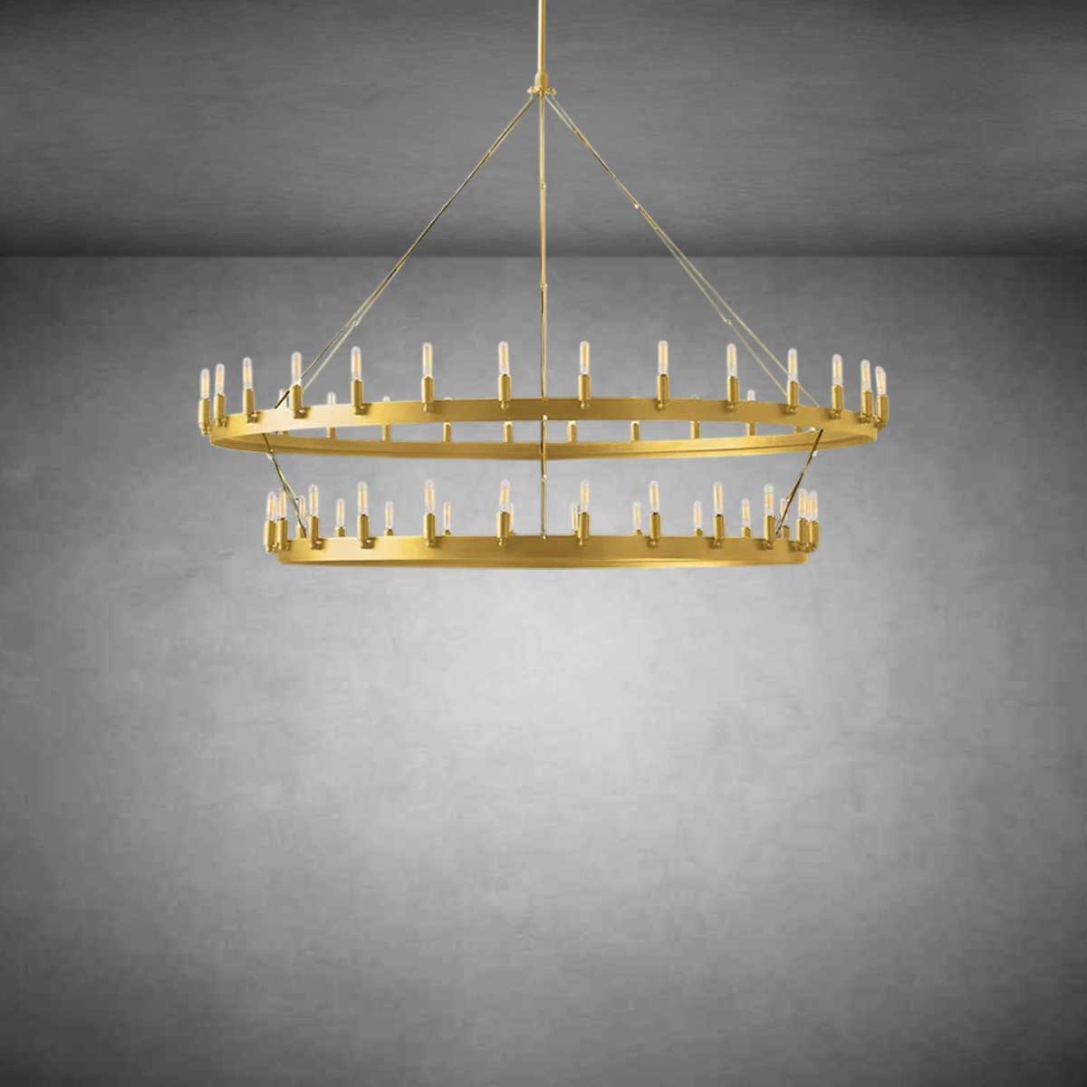 Dania Vintage Filament Two-Tier Chandelier