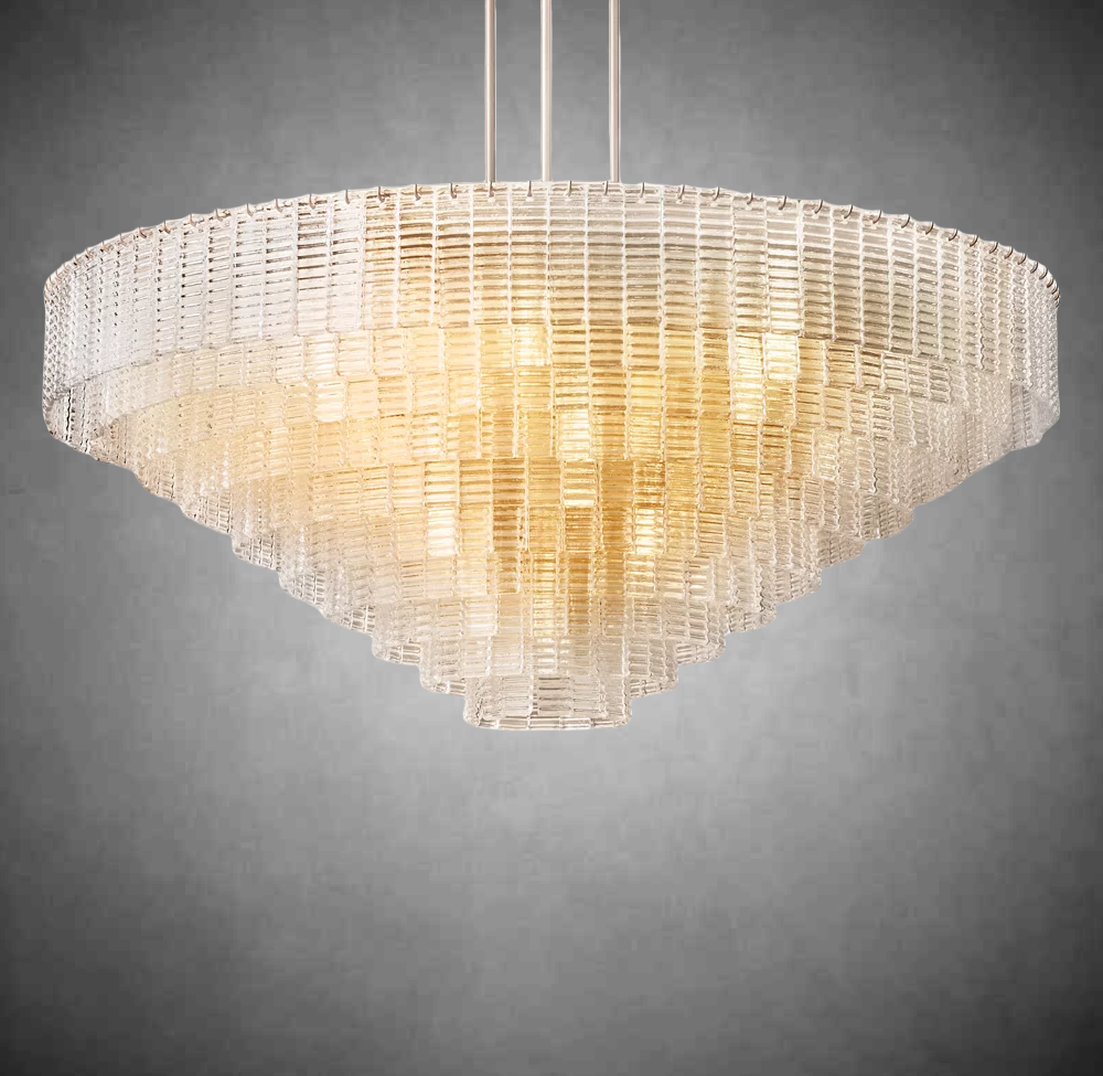 Samantha Clear Glass Round Chandelier 41" 52" 65"