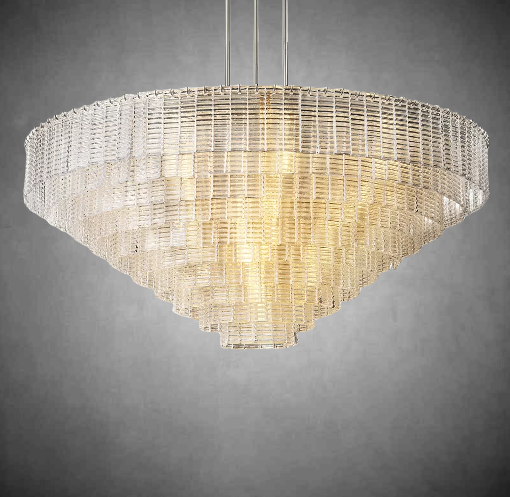 Samantha Clear Glass Round Chandelier 41" 52" 65"