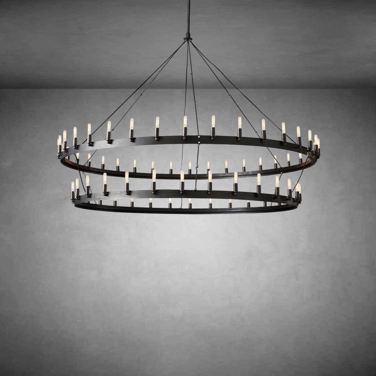 Dania Vintage Filament Two-Tier Chandelier