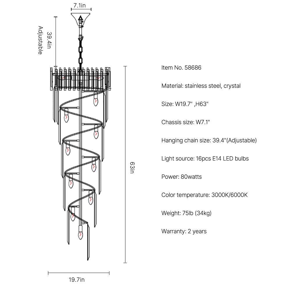 Astra Staircase Chandelier