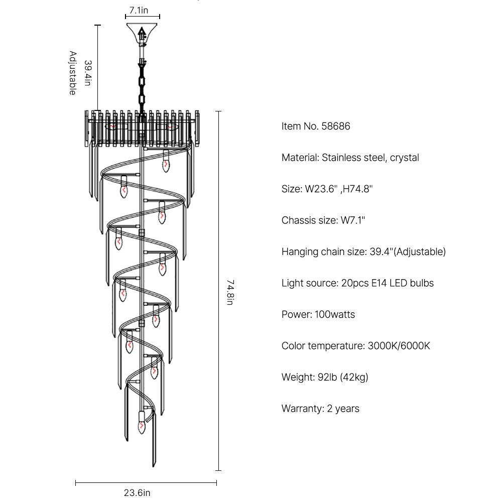 Astra Staircase Chandelier