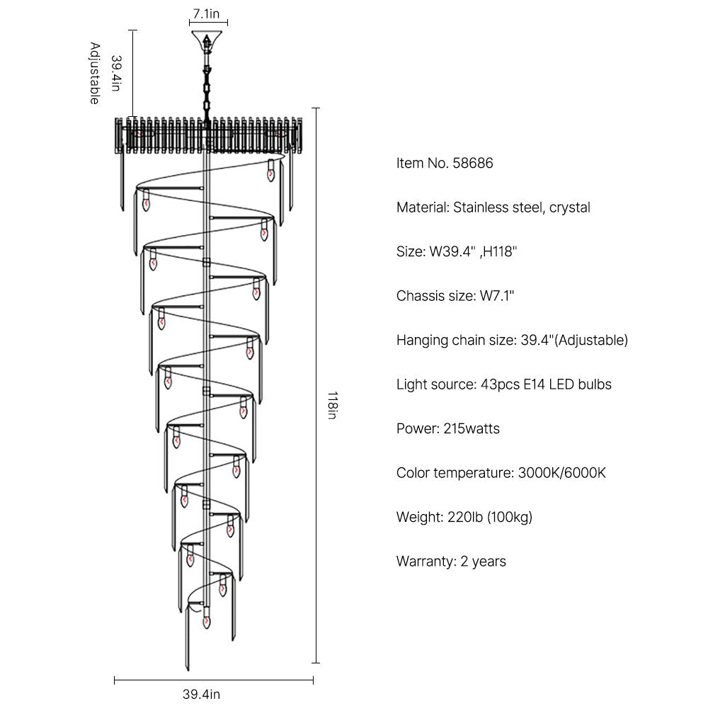 Astra Staircase Chandelier