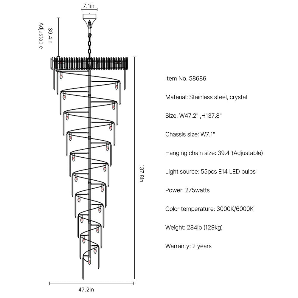 Astra Staircase Chandelier