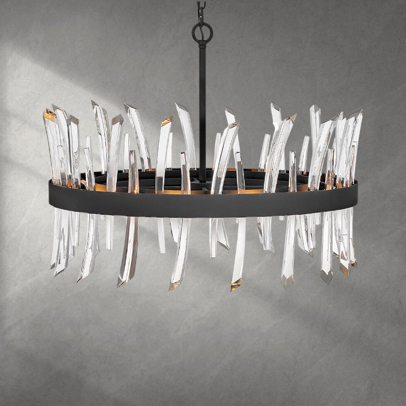 Revel 8 - Light Unique Wagon Wheel Chandelier with Crystal Accents
