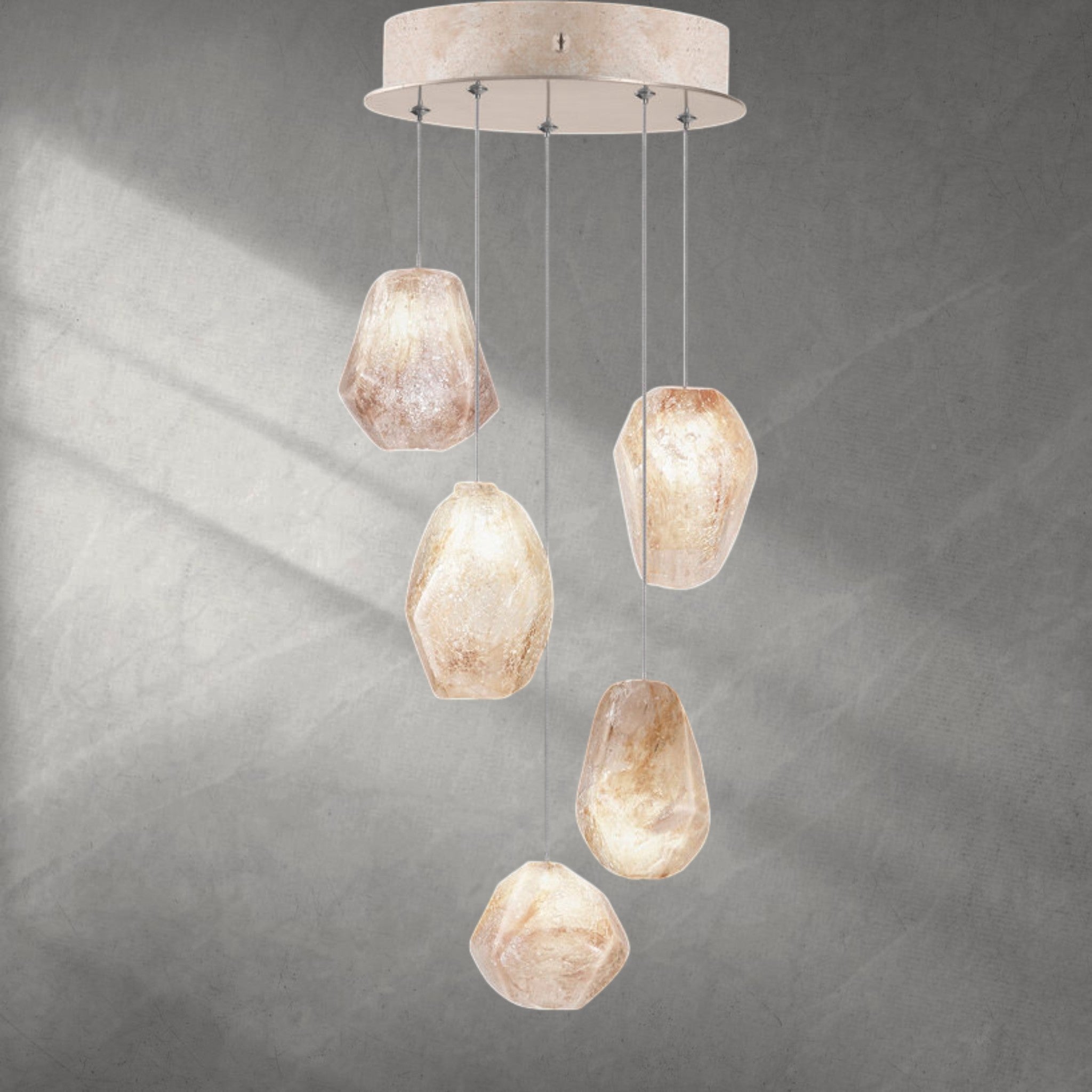 Nature-inspired round chandelier