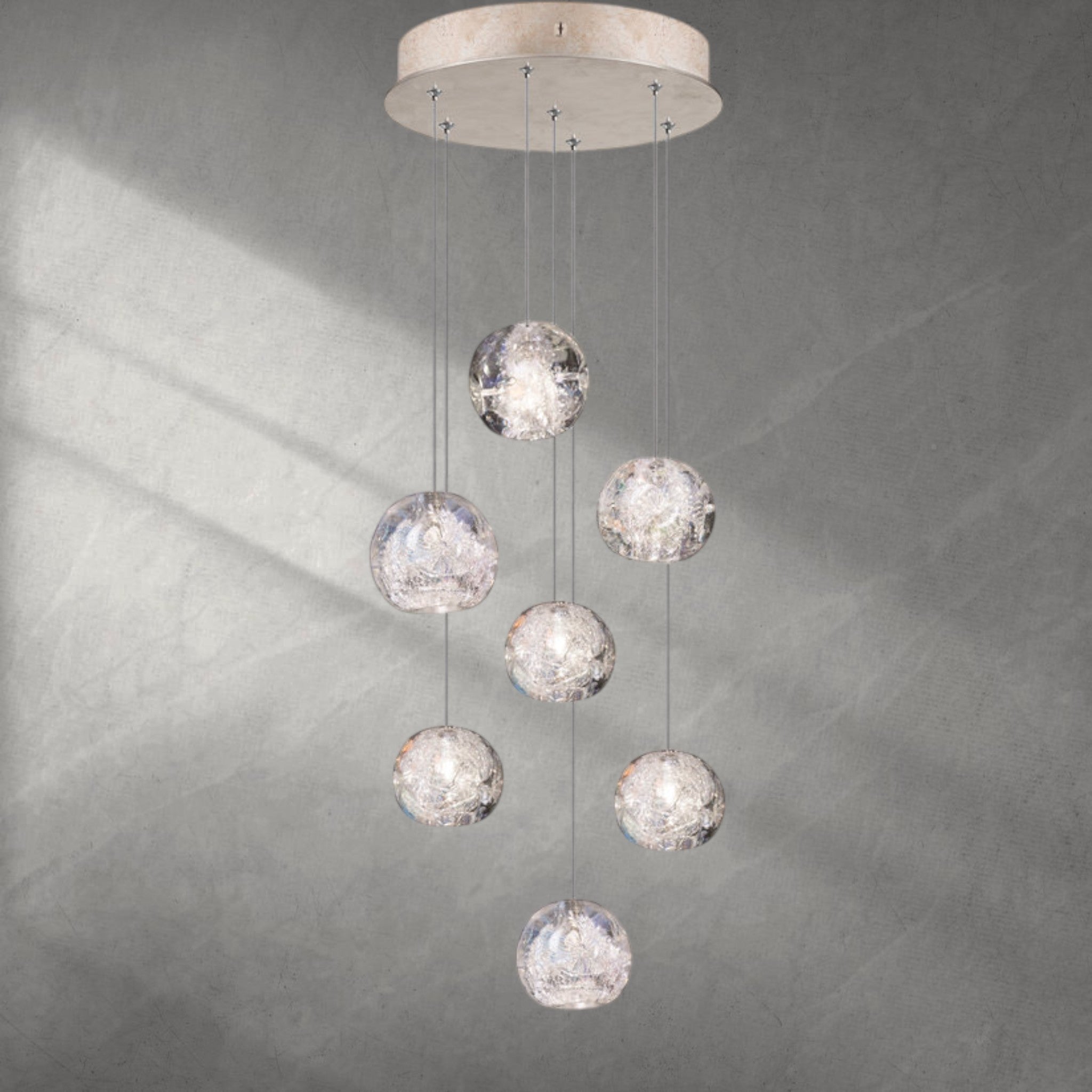 Nature-inspired round crystal Chandelier