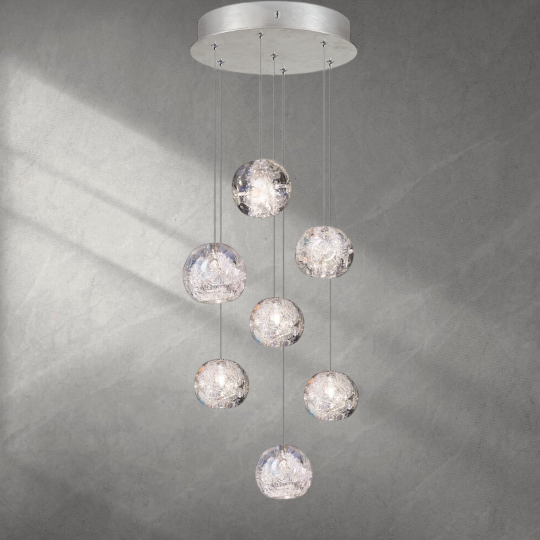 Nature-inspired round crystal Chandelier