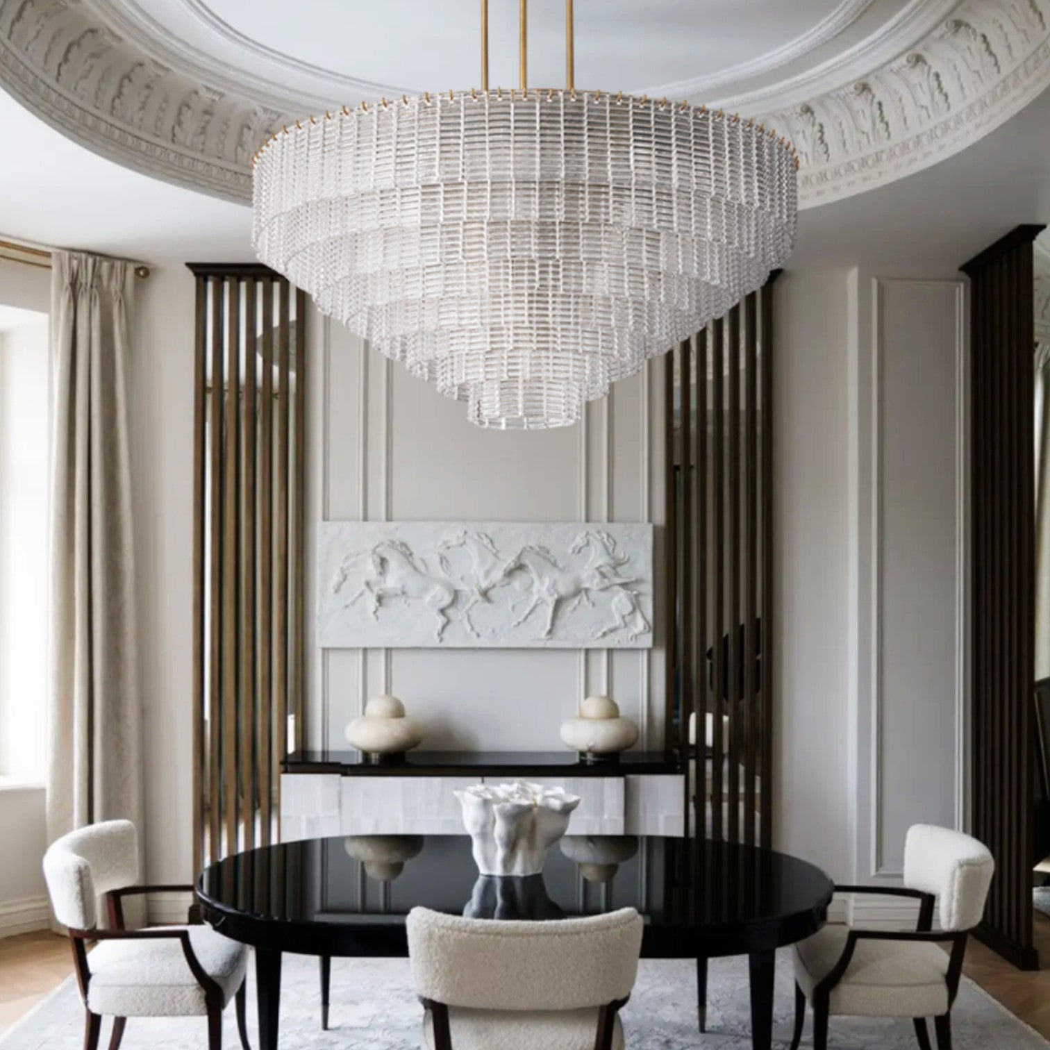 Samantha Clear Glass Round Chandelier 41" 52" 65"