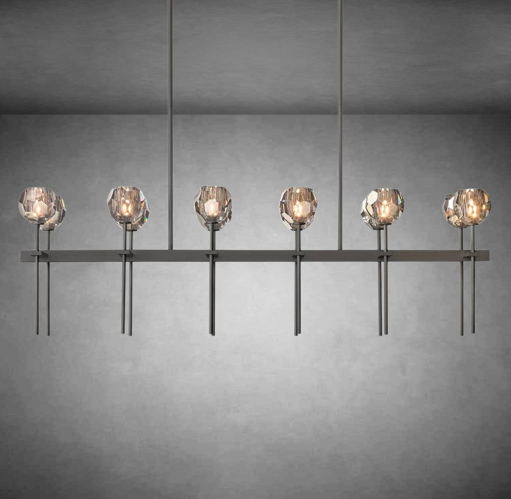 Boulo De Cristal Glass Double Linear Chandelier