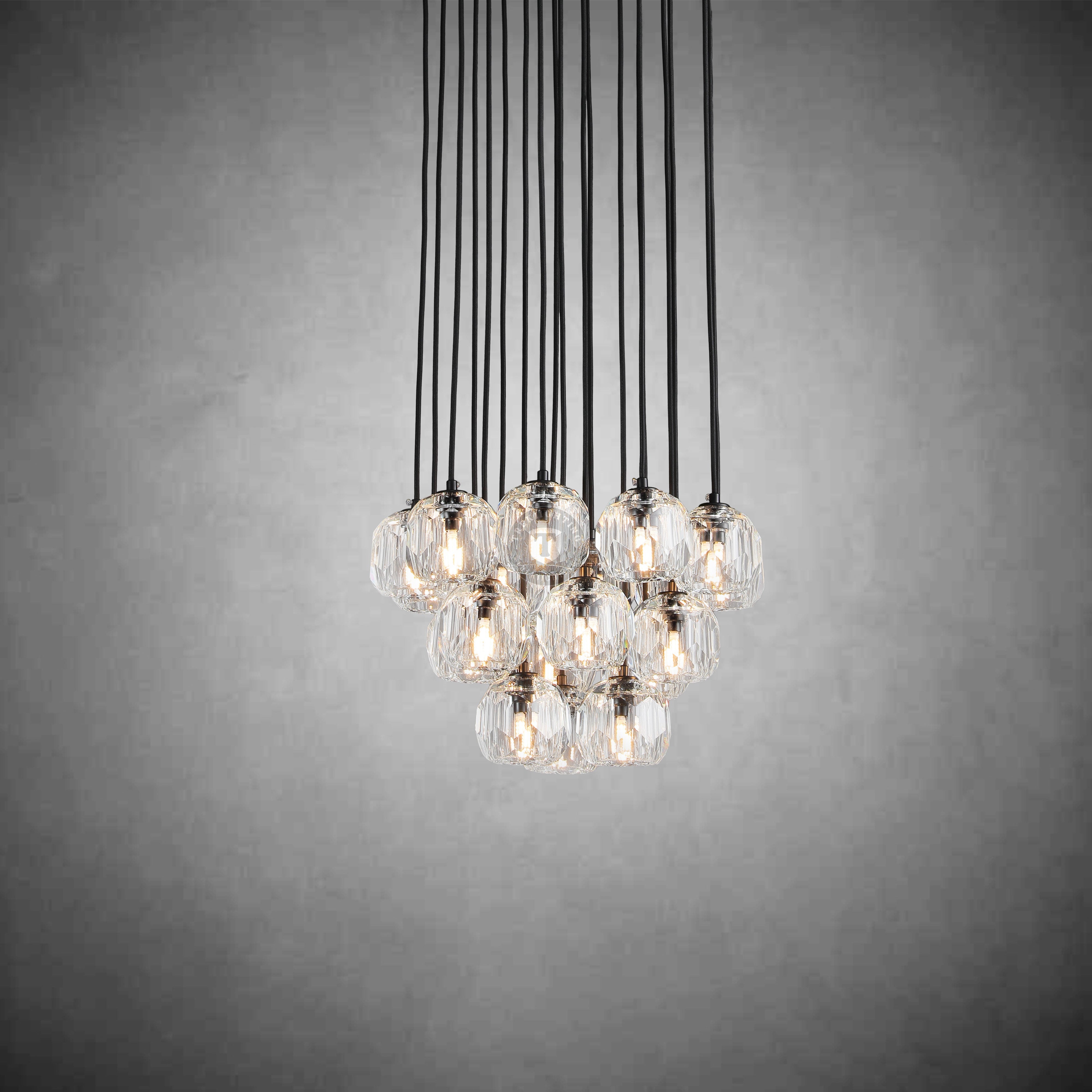 Boulo De Cristal Glass Round Cluster Chandelier