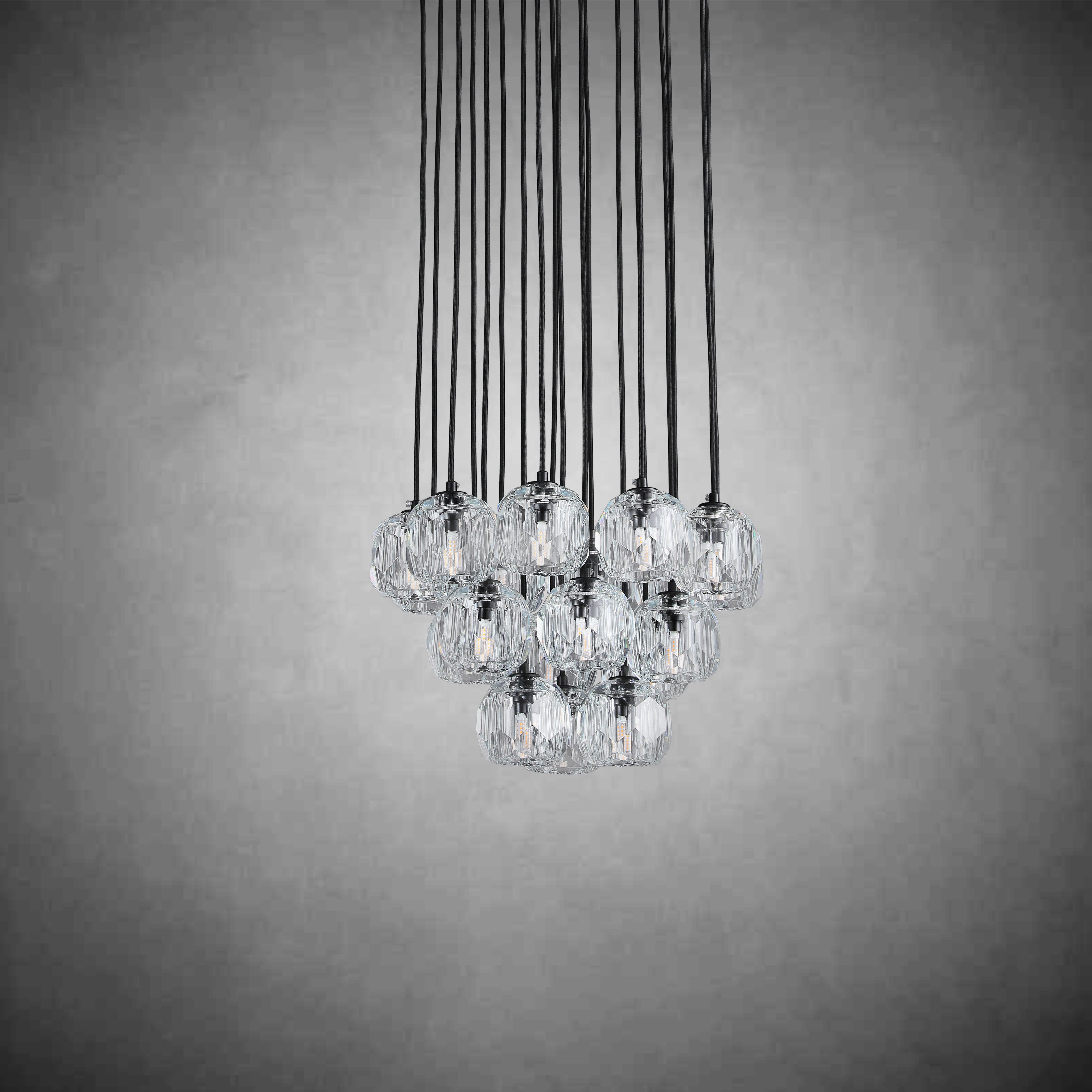 Boulo De Cristal Glass Round Cluster Chandelier