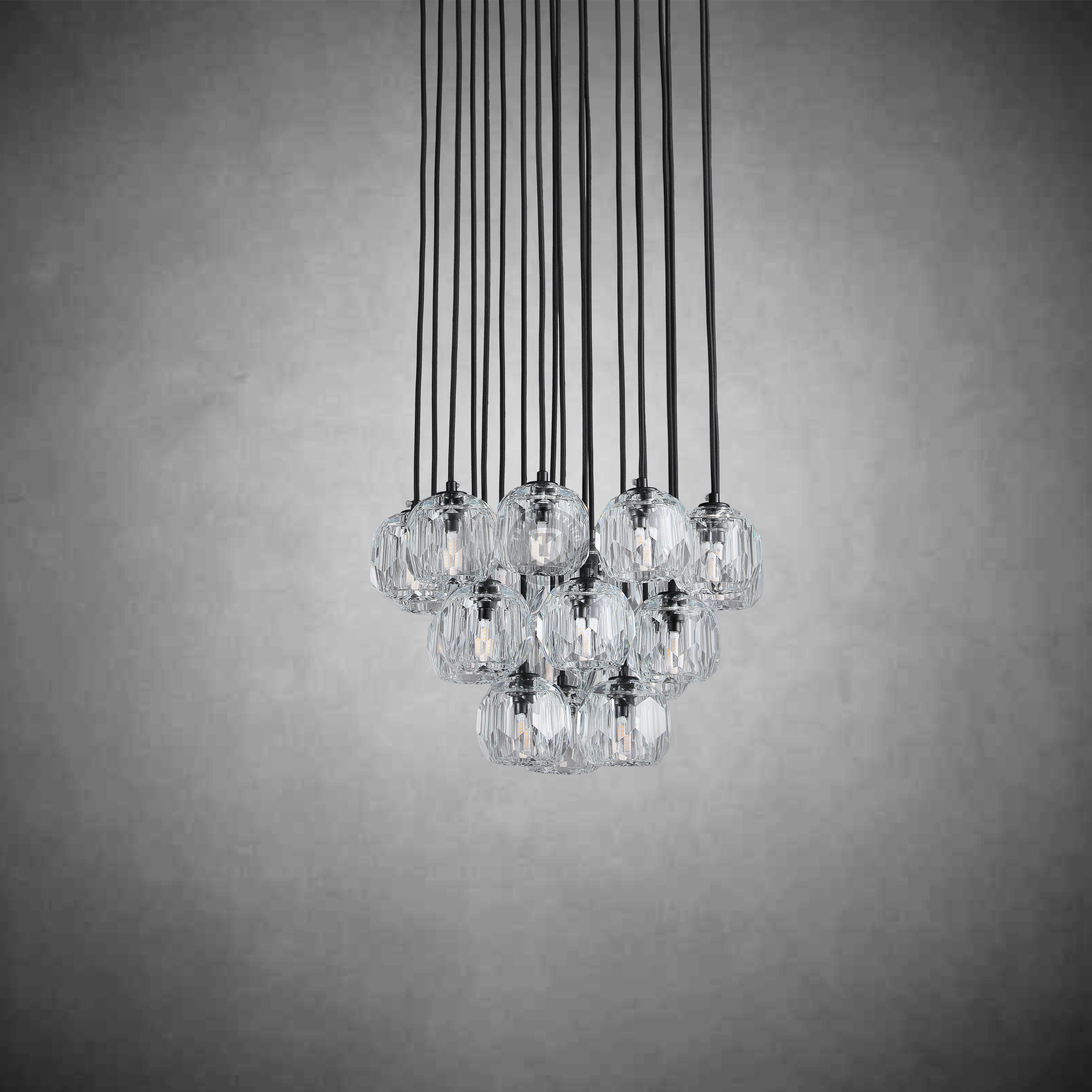 Boulo De Cristal Glass Round Cluster Chandelier