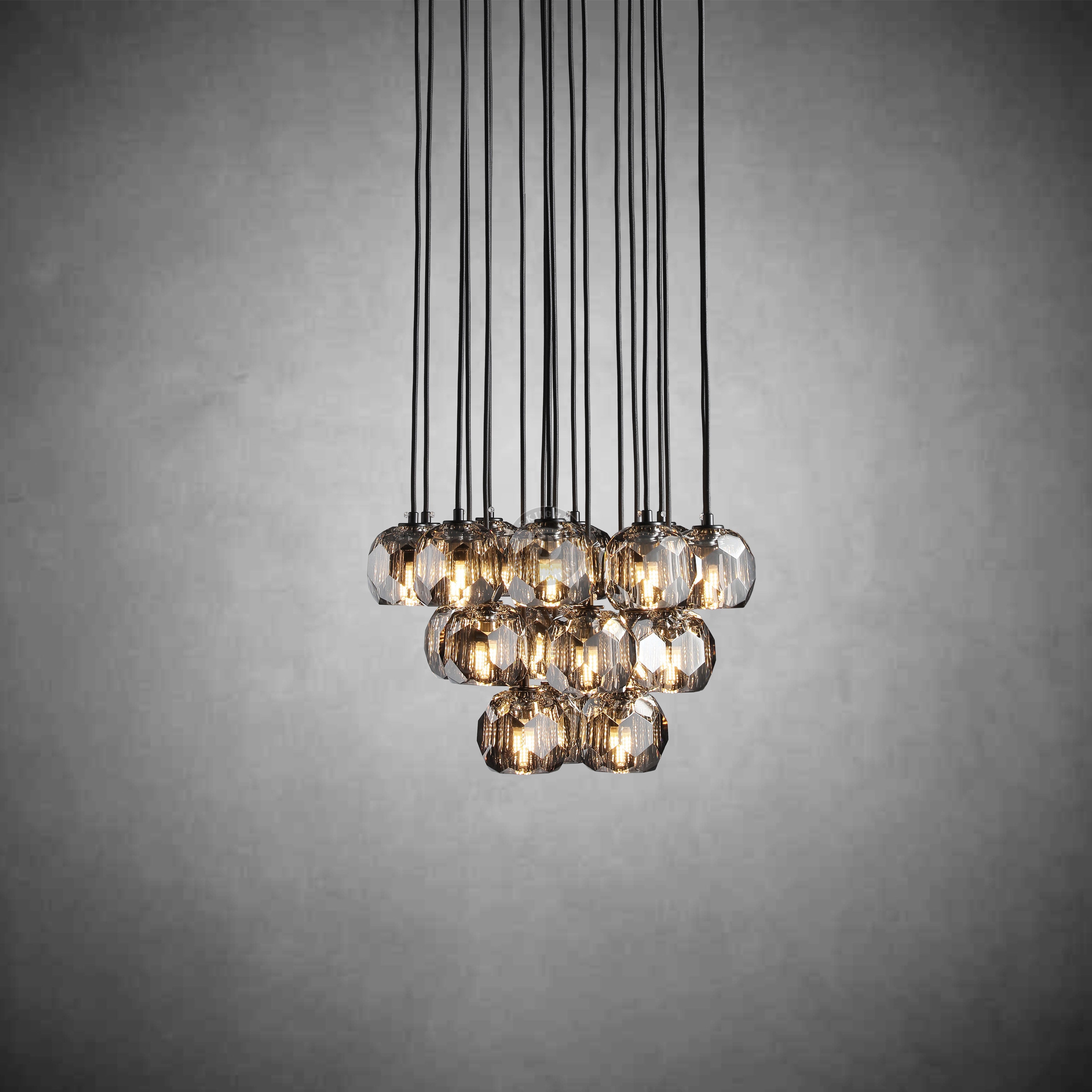 Boulo De Cristal Glass Round Cluster Chandelier